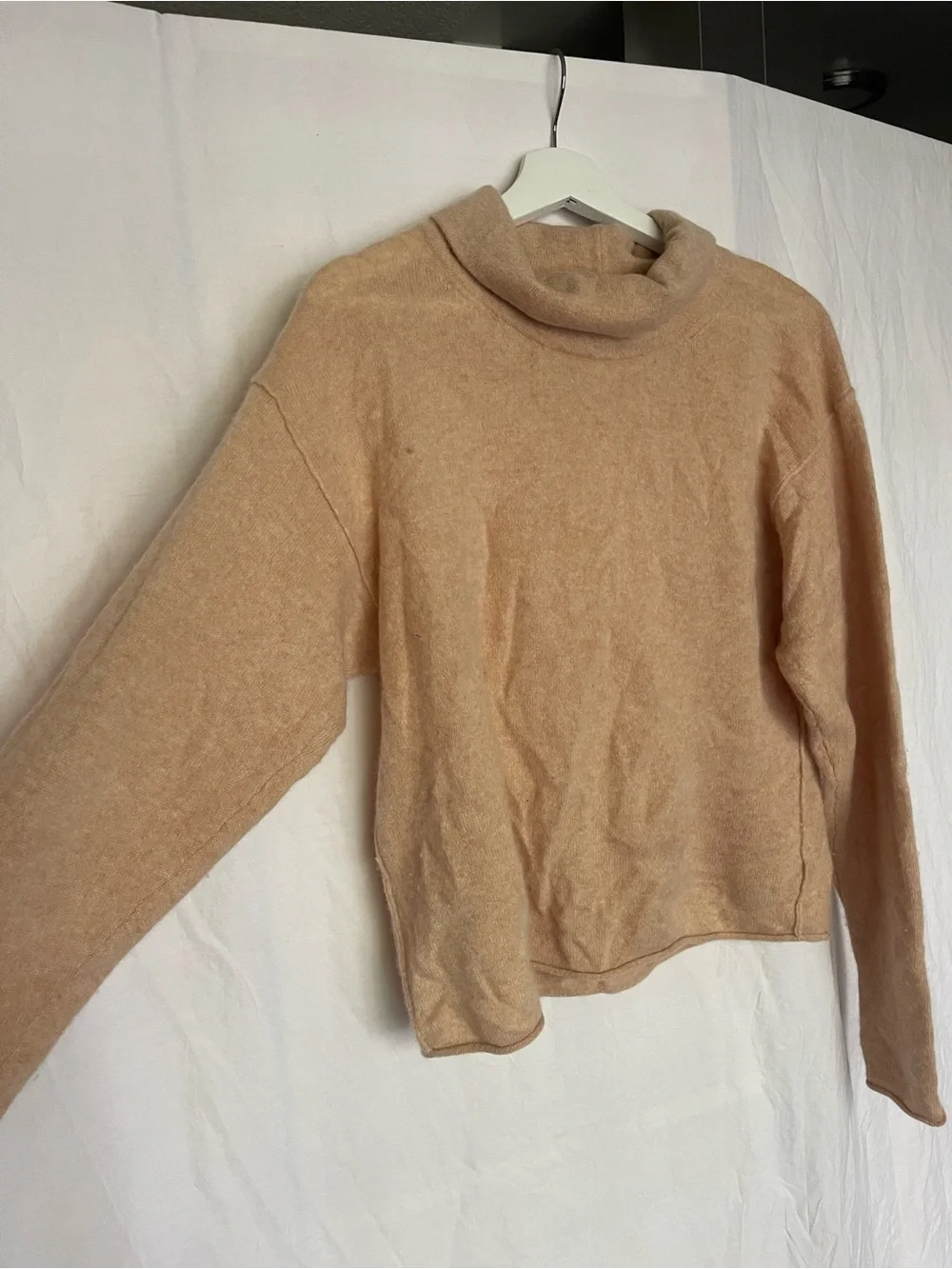 Free People Cashmere Cowl Neck Sweater Soft Cropped Pullover Size S Boho Chic